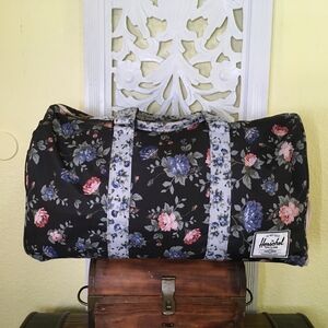 Herschel Supply Co. Floral Black Duffel Bag